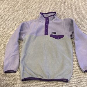 Patagonia Girl’s Purple and Gray Fleece Jacket